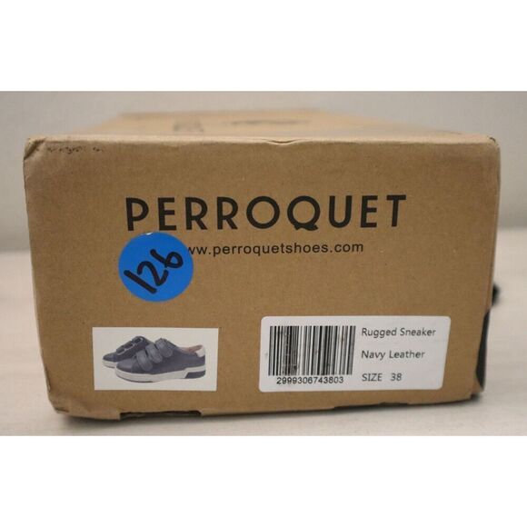 Perroquet SZYVSS2411 Boys Sz 38 US 5.5-6 Navy Blue Leather Rugged Sneakers Shoes - Picture 11 of 11